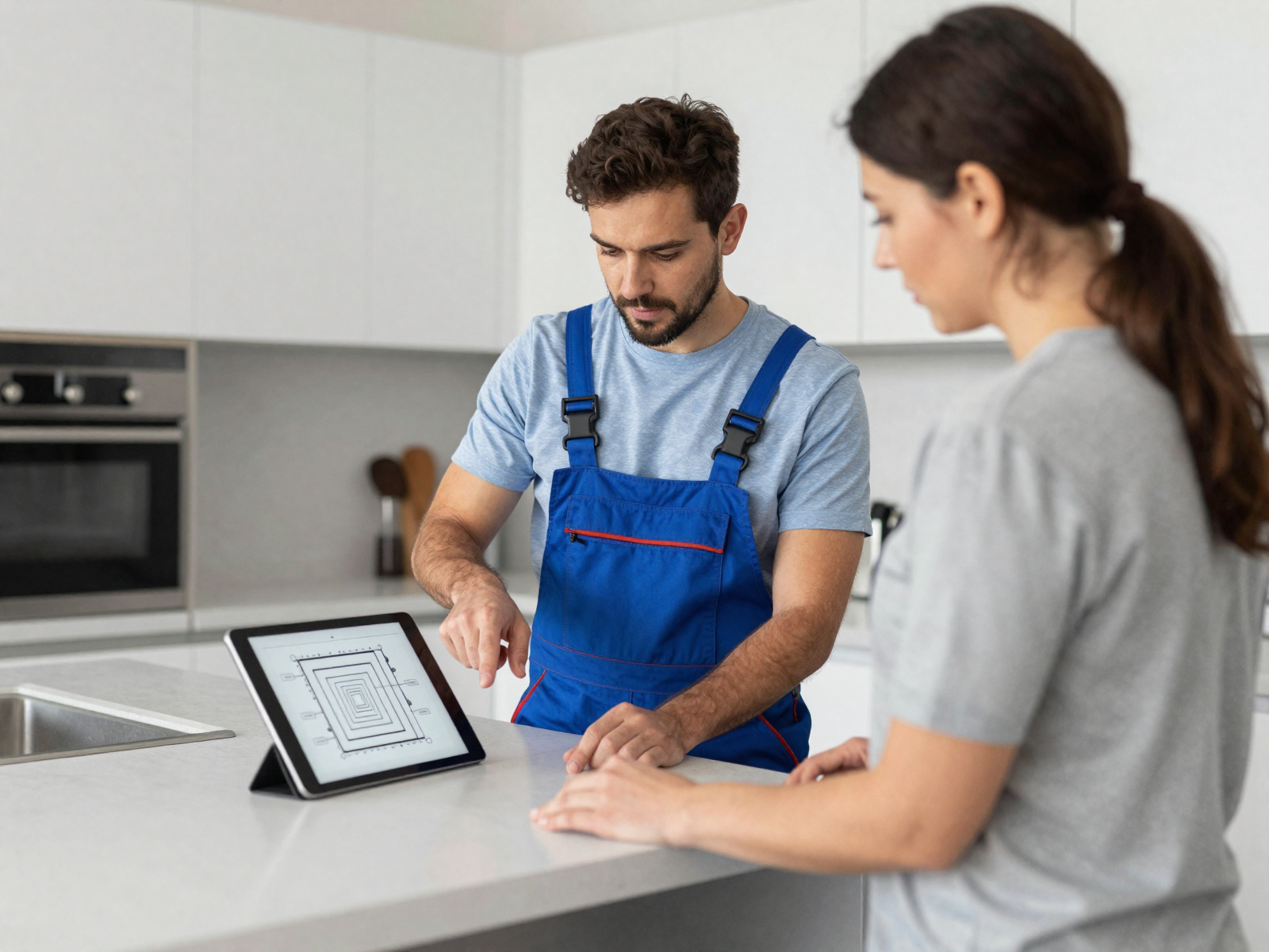 Electrician completing a residential electrical installation